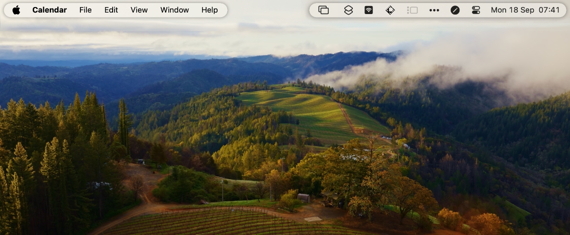 Bartender 5 styled menu bar